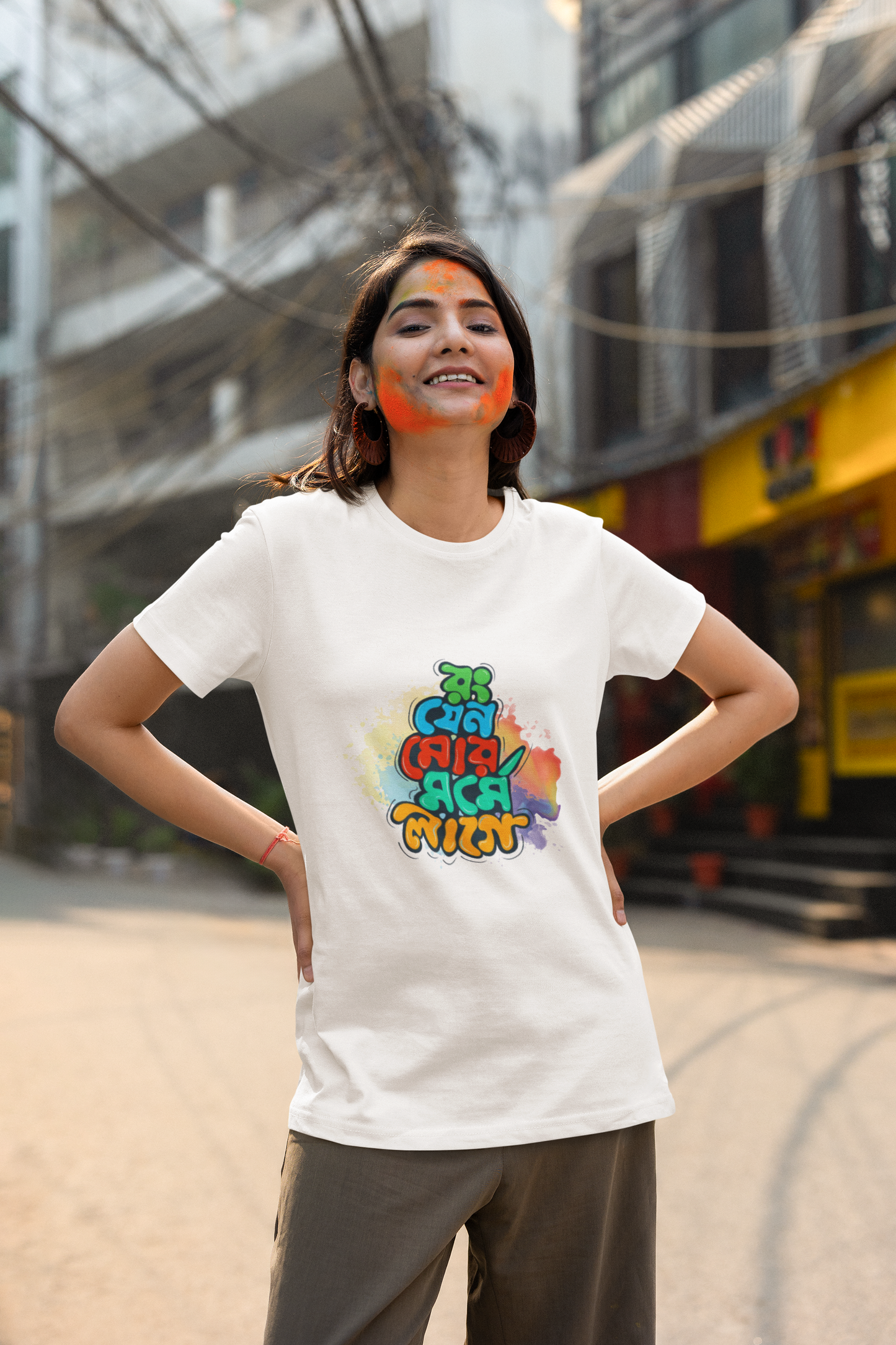 Rang Jeno Mor Morme Lage – Bengali Holi T-shirt for Unisex